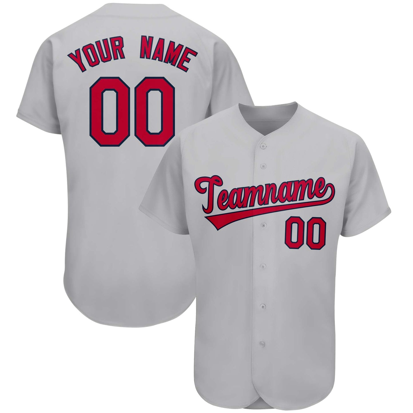 Custom Gray Team Classic Style Authentic Baseball Jersey