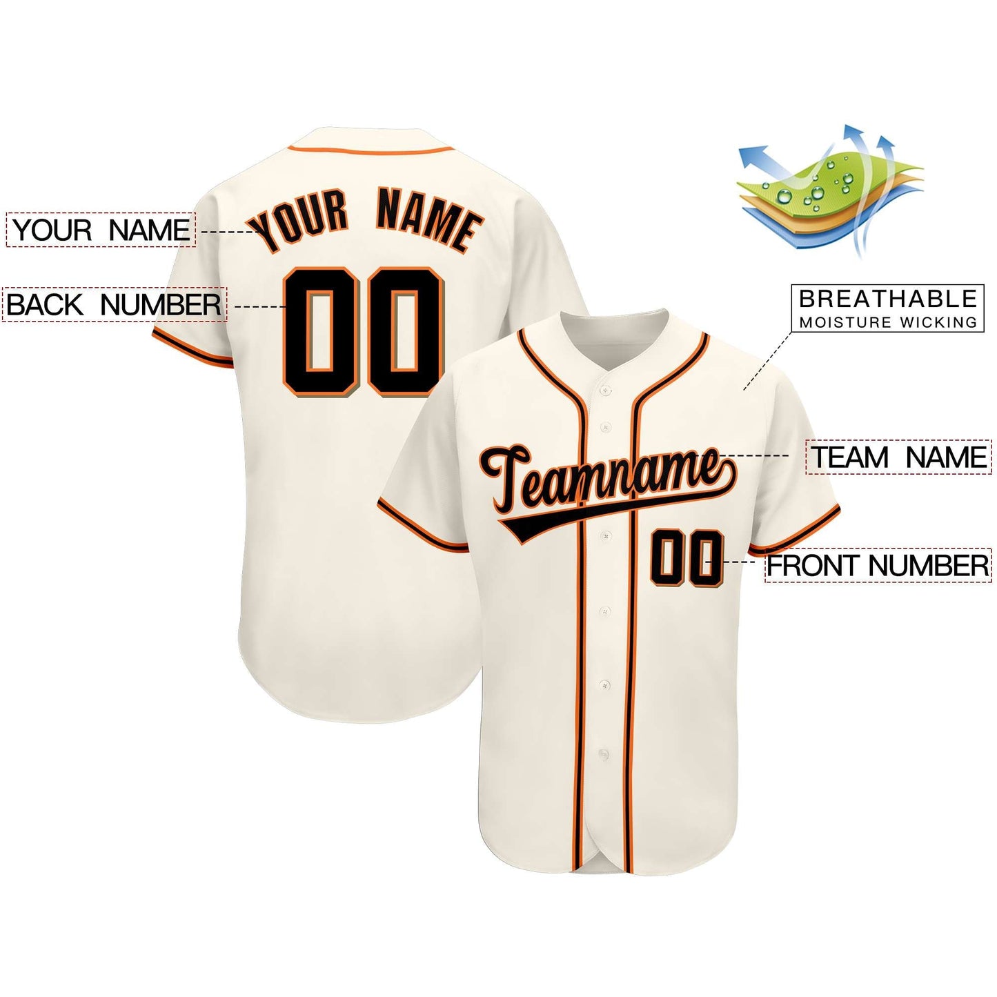 Custom Cream Team Classic Style Authentic Baseball Jersey Limited