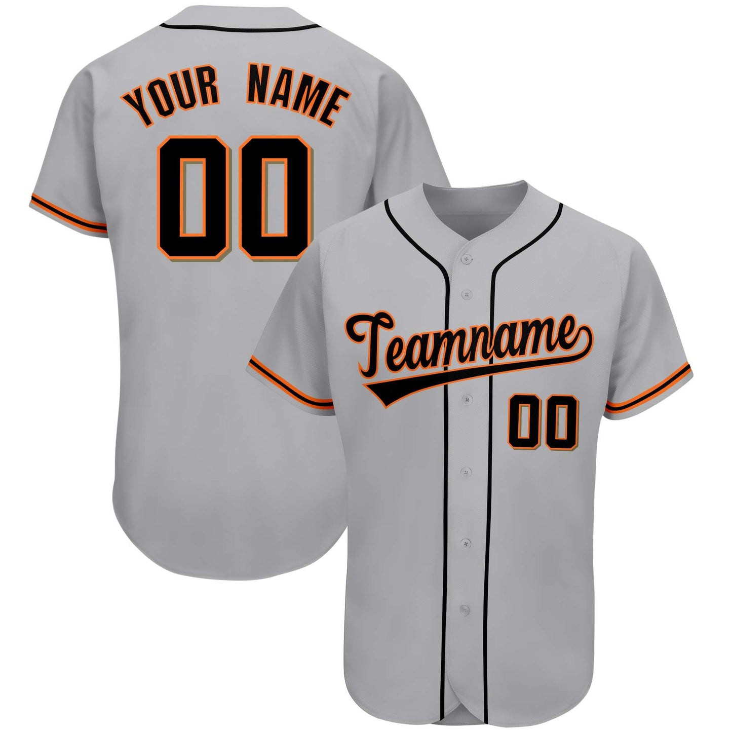 Custom Gray Team Classic Style Authentic Baseball Jersey