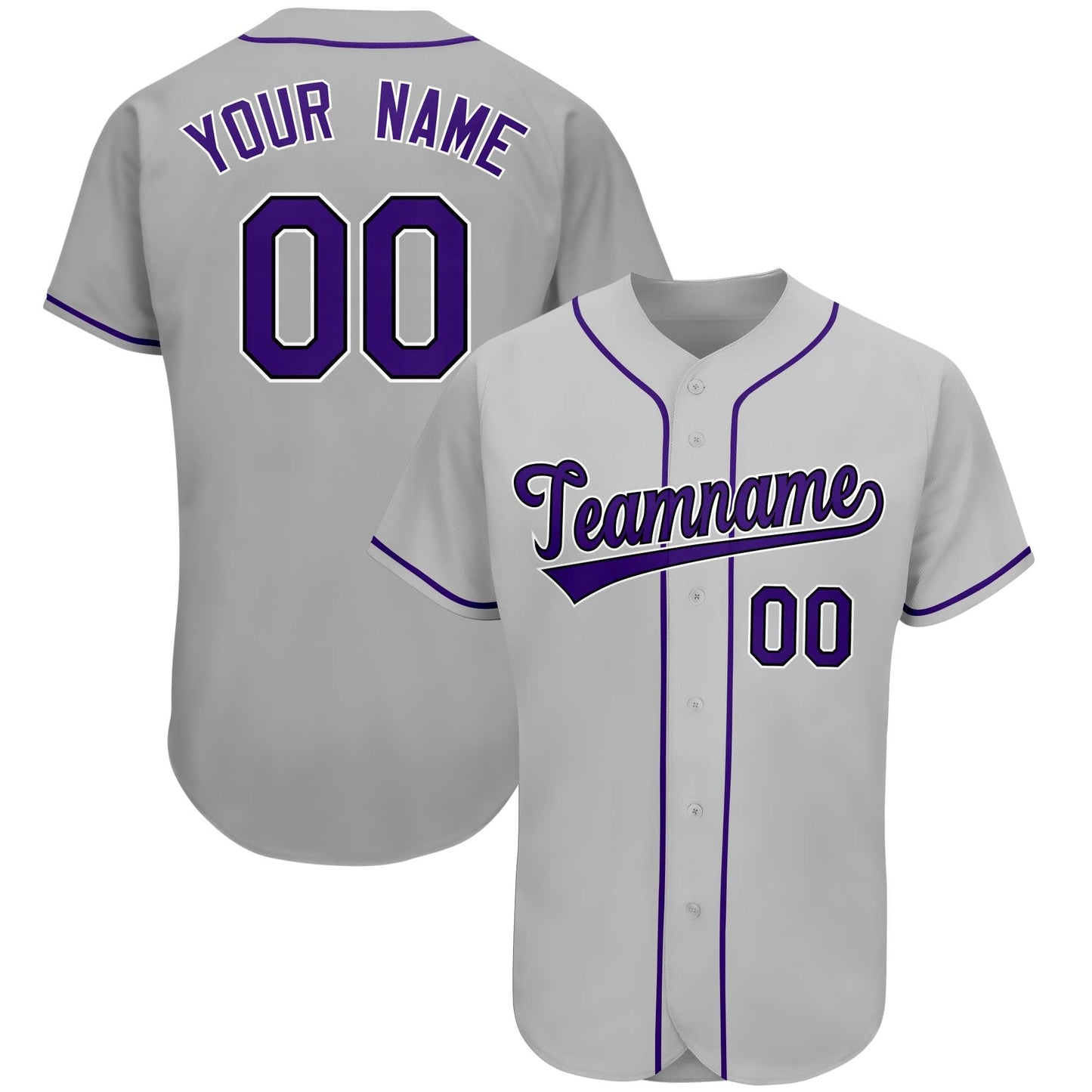 Custom Gray Team Classic Style Authentic Baseball Jersey
