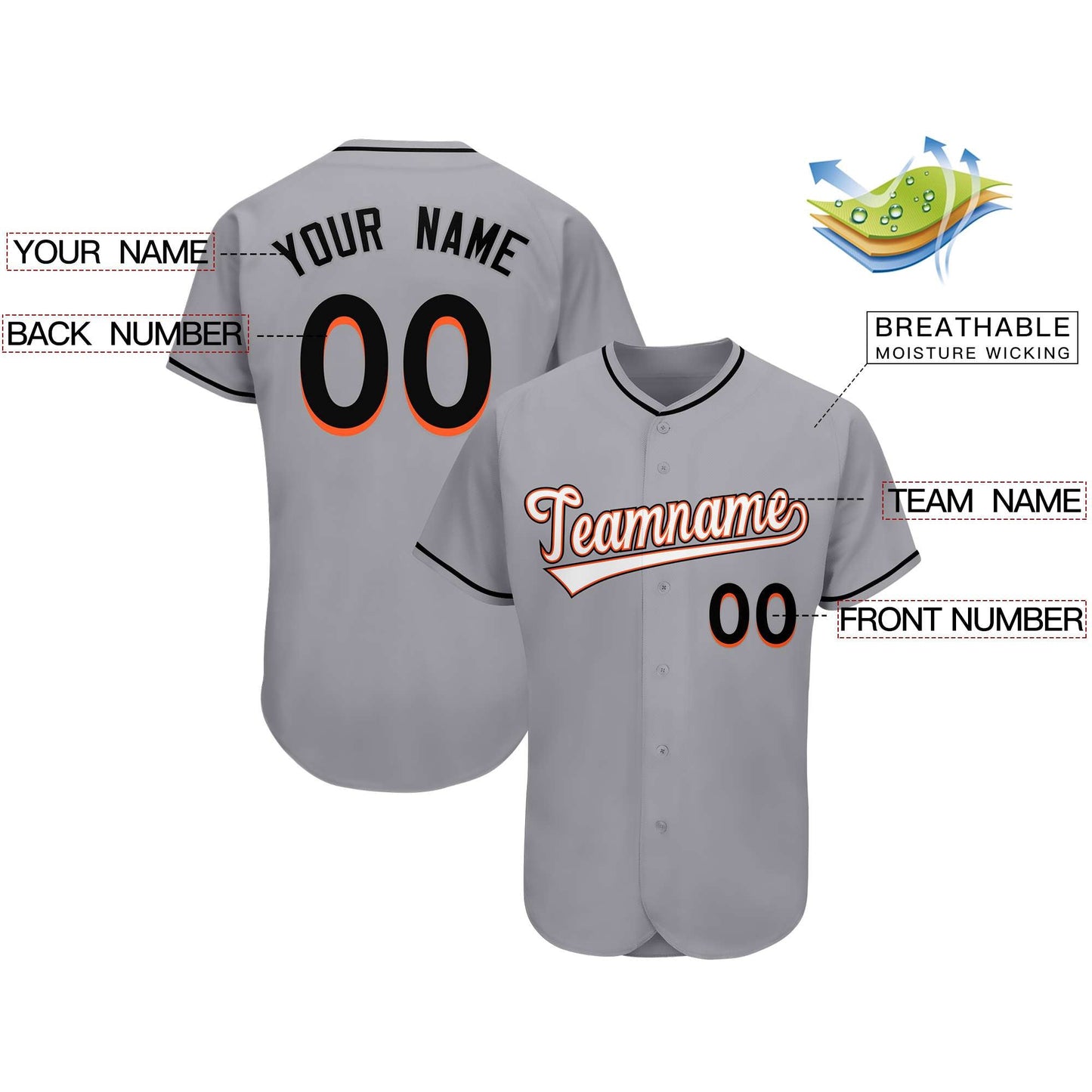 Custom Gray Team Classic Style Authentic Baseball Jersey Limited
