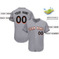 Custom Gray Team Classic Style Authentic Baseball Jersey Limited