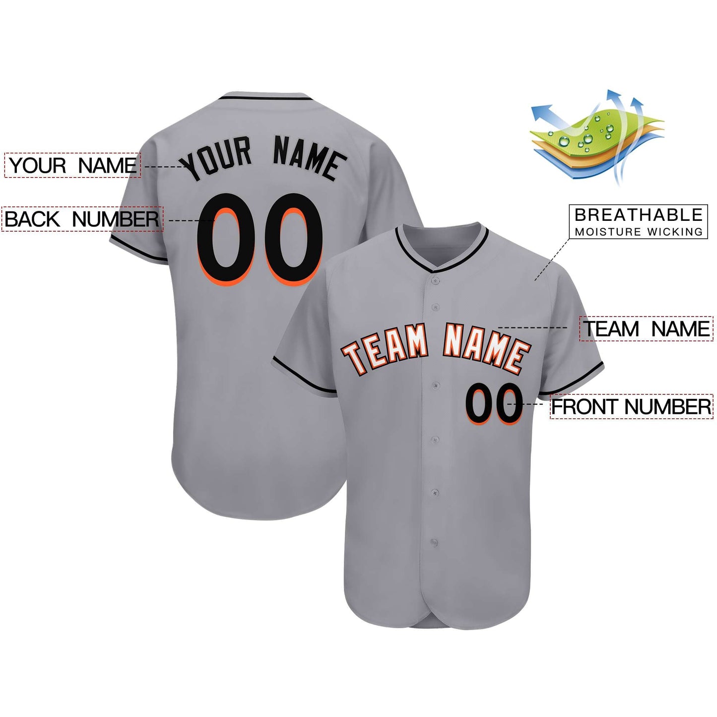 Custom Gray Team Classic Style Authentic Baseball Jersey Limited