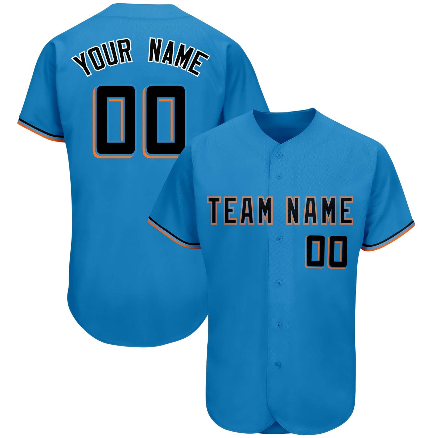 Custom Powder Blue Team Classic Style Authentic Baseball Jersey
