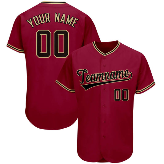 Custom Crimson Team Classic Style Authentic Baseball Jersey