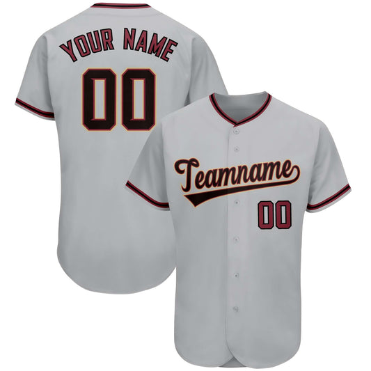 Custom Gray Team Classic Style Authentic Baseball Jersey