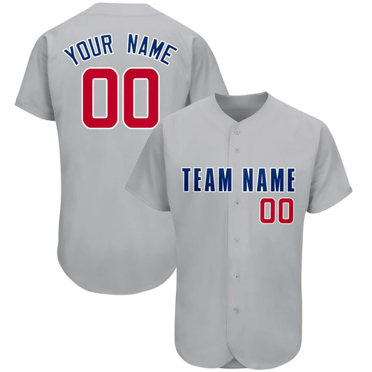 Custom Gray Team Classic Style Authentic Baseball Jersey