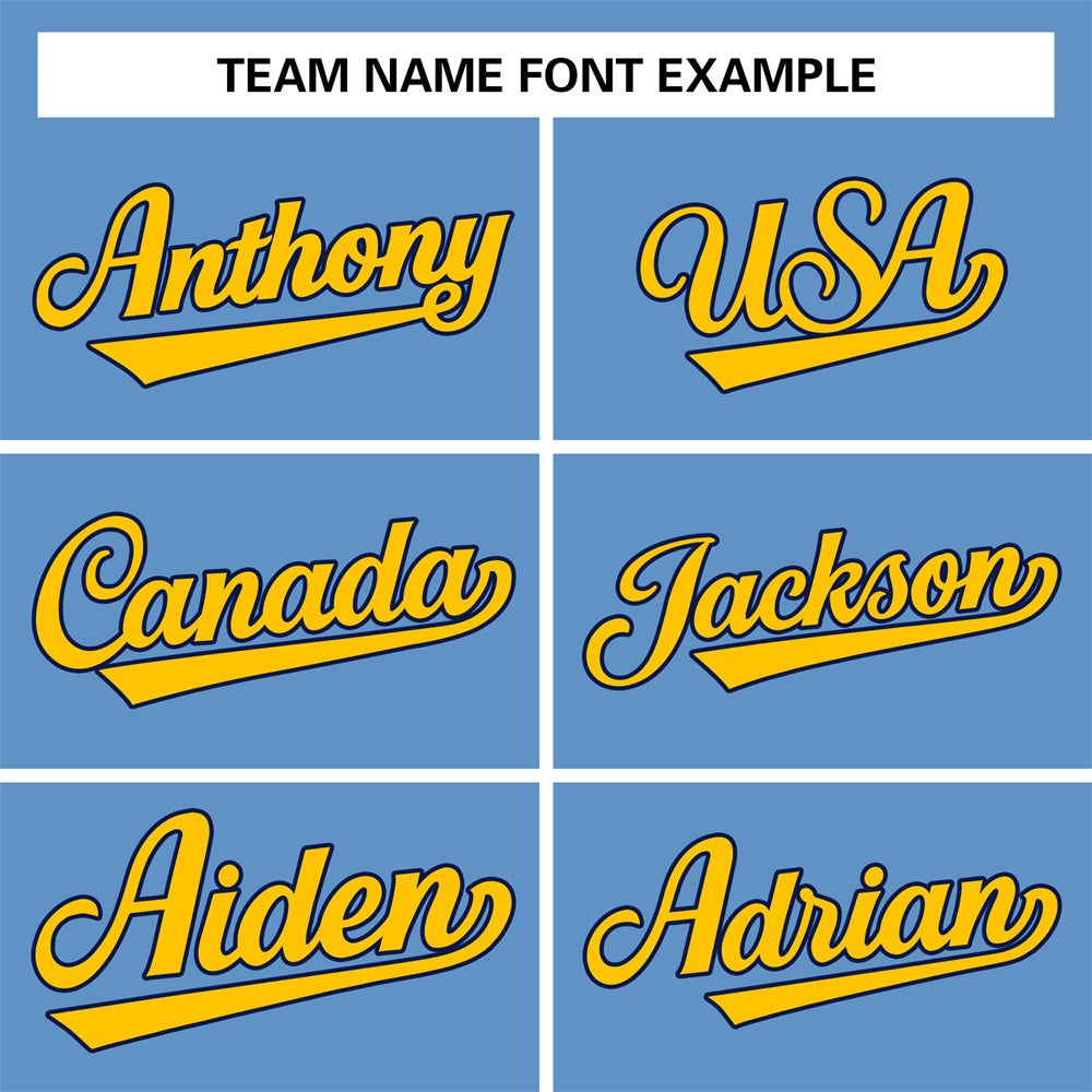 Custom Light Blue Yellow-Navy Classic Style Personalized Authentic Baseball Jersey Limited