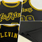 Custom Black Black-Gold Authentic Throwback Basketball Jersey Limited