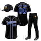 Custom Black Royal Blue Classic Style  Baseball Uniform Jersey/Pants/Hat Package For Team