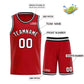 Custom Red White-Black Classic Sets Curved Basketball Jersey Limited