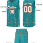 Custom Aqua White Personalized Scratches Pattern Sports Uniform Basketball Jersey Limited