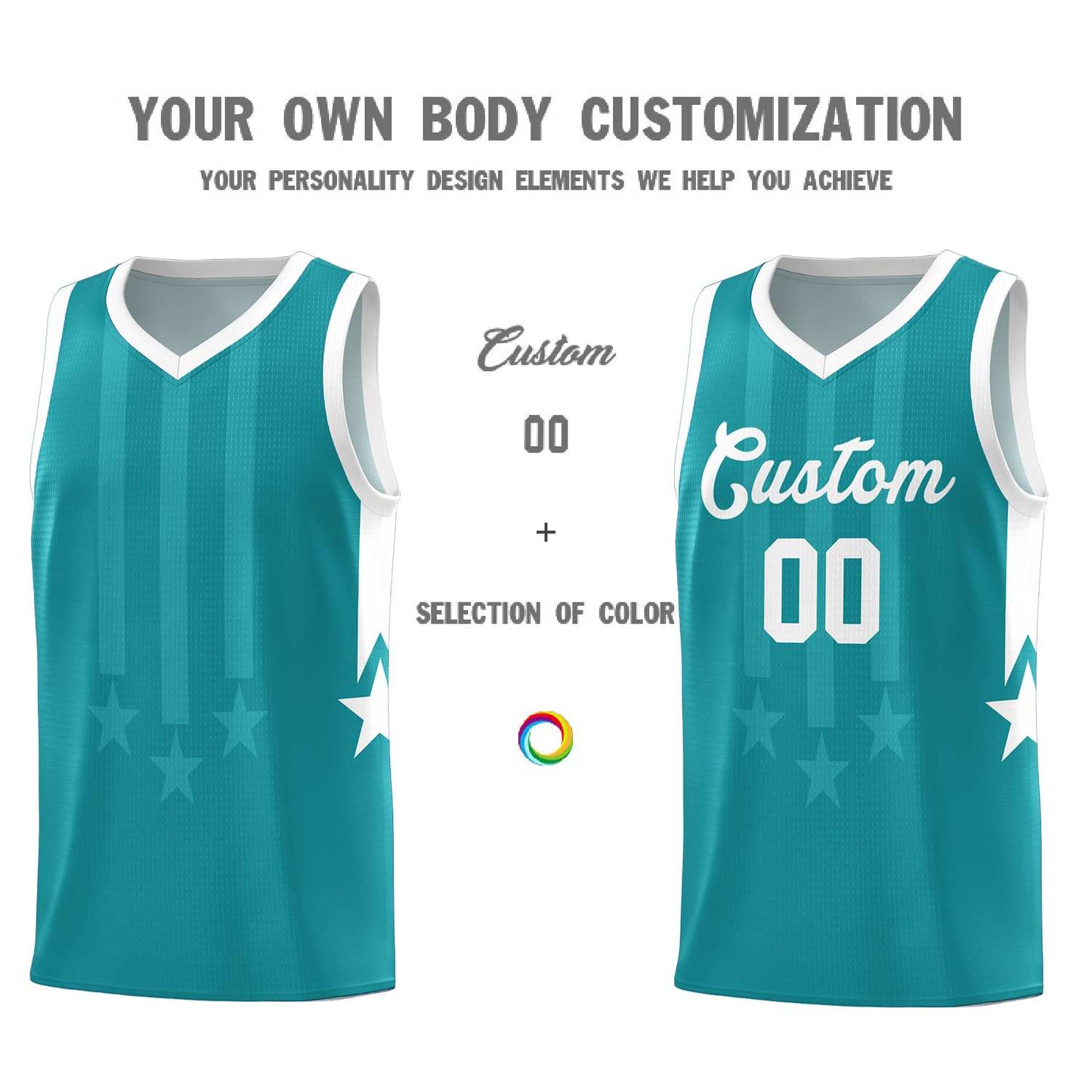 Custom Aqua White and White Gradient Star Graffiti Pattern Sports Uniform Basketball Jersey Limited