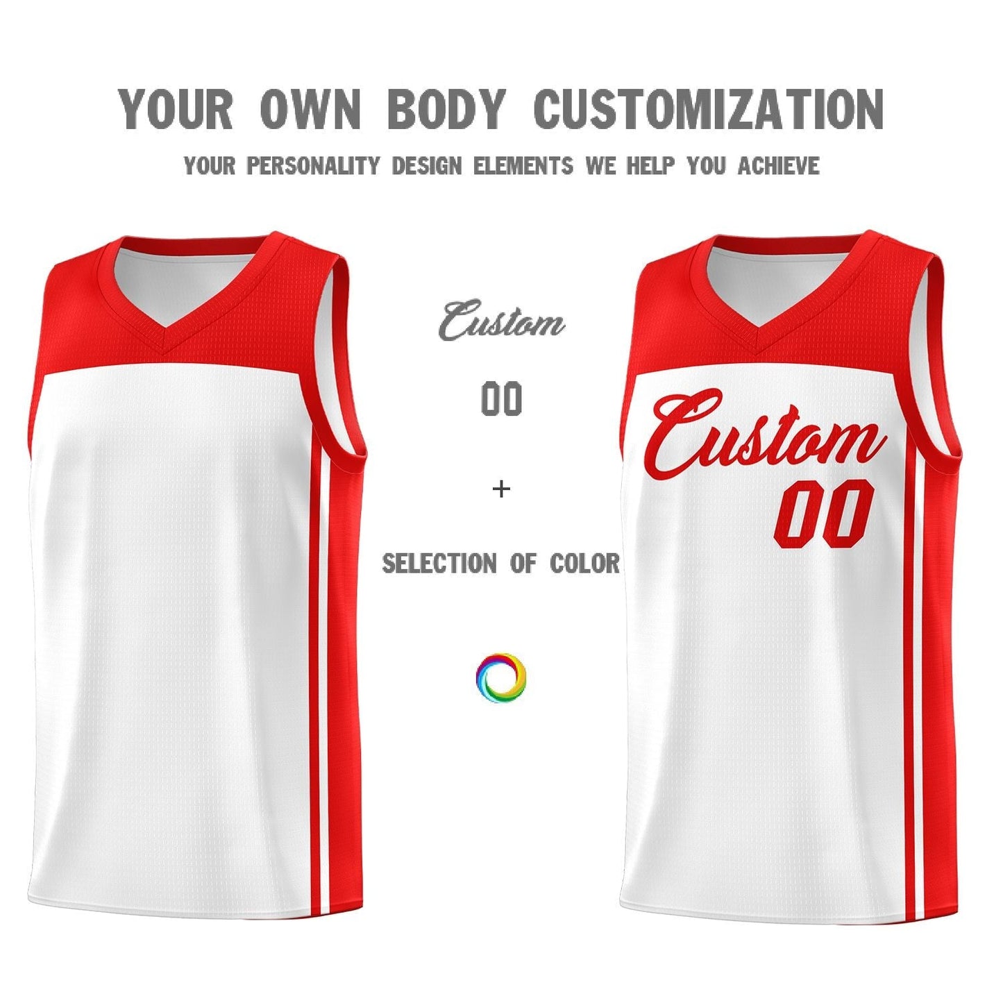 Custom White Red Classic Sets Sports Uniform Basketball Jersey Limited