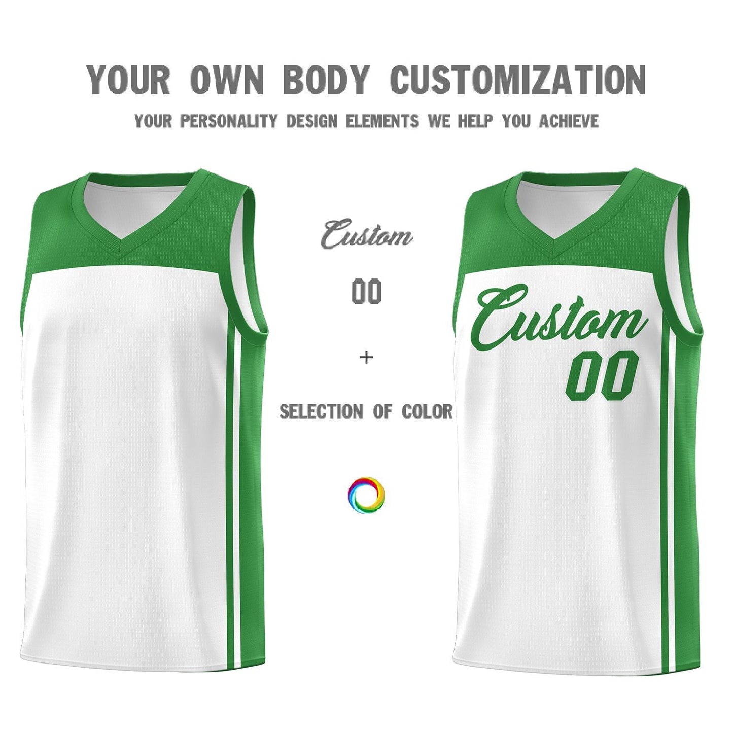 Custom White Kelly Green Classic Sets Sports Uniform Basketball Jersey Limited