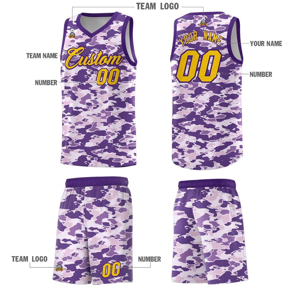 Custom Personalized Camo Sets Sports Uniform Basketball Jersey Limited