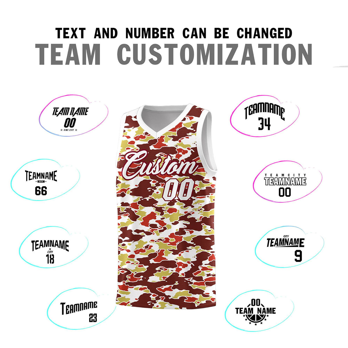 Custom Personalized Camo Sets Sports Uniform Basketball Jersey Limited