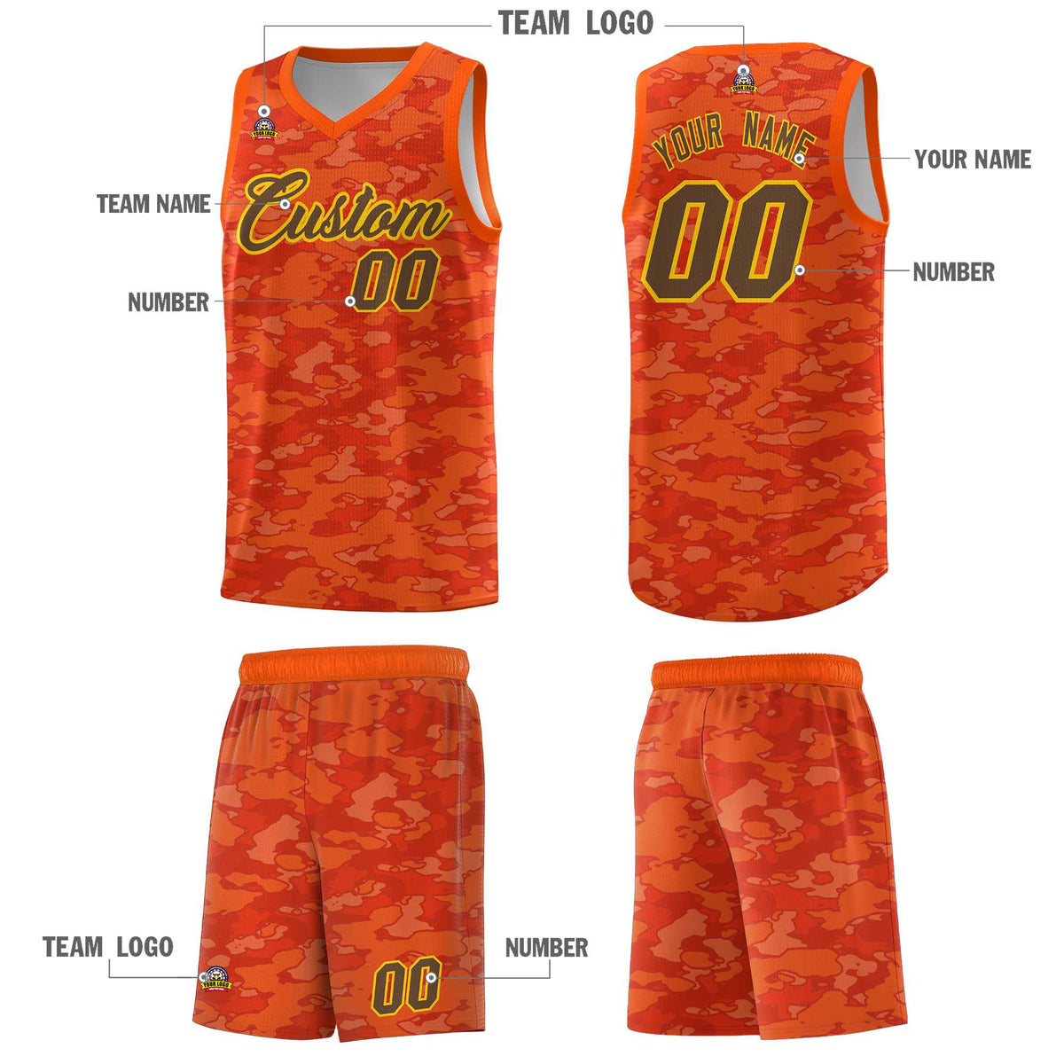 Custom Personalized Camo Sets Sports Uniform Basketball Jersey Limited