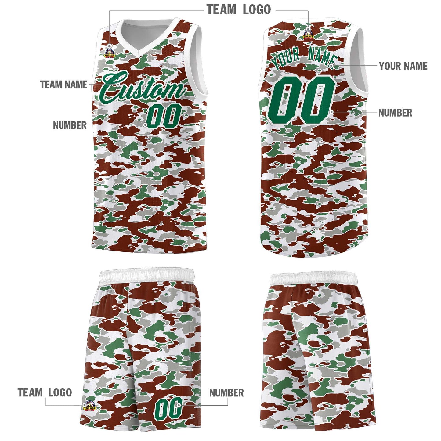 Custom Personalized Camo Sets Sports Uniform Basketball Jersey Limited