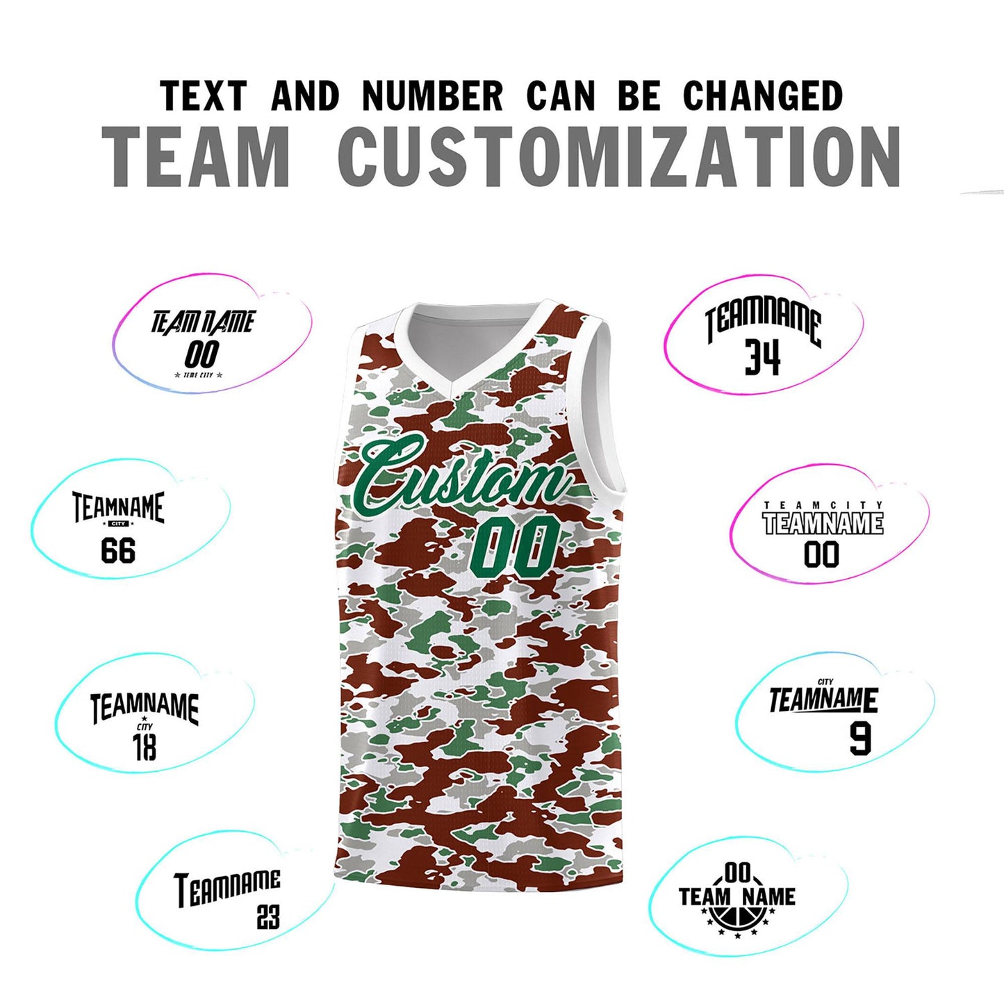 Custom Personalized Camo Sets Sports Uniform Basketball Jersey Limited