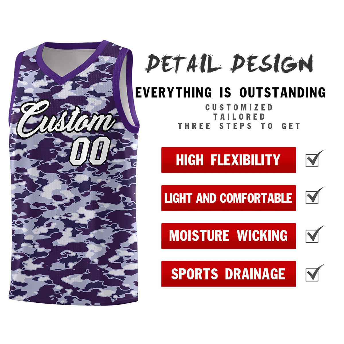 Custom Personalized Camo Sets Sports Uniform Basketball Jersey Limited