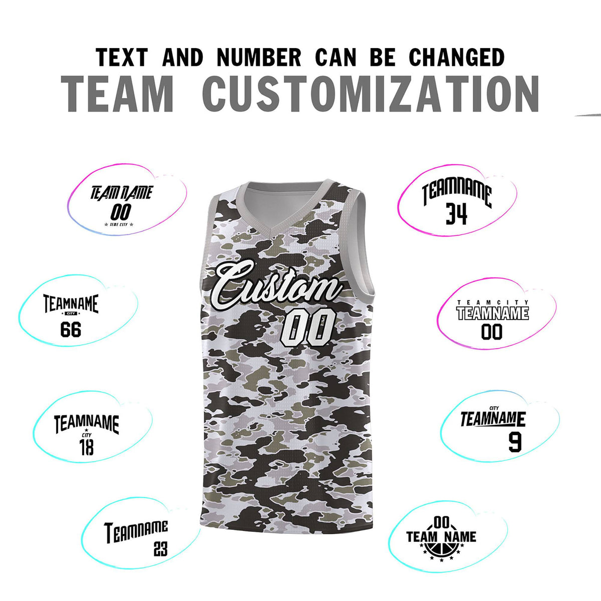Custom Personalized Camo Sets Sports Uniform Basketball Jersey Limited