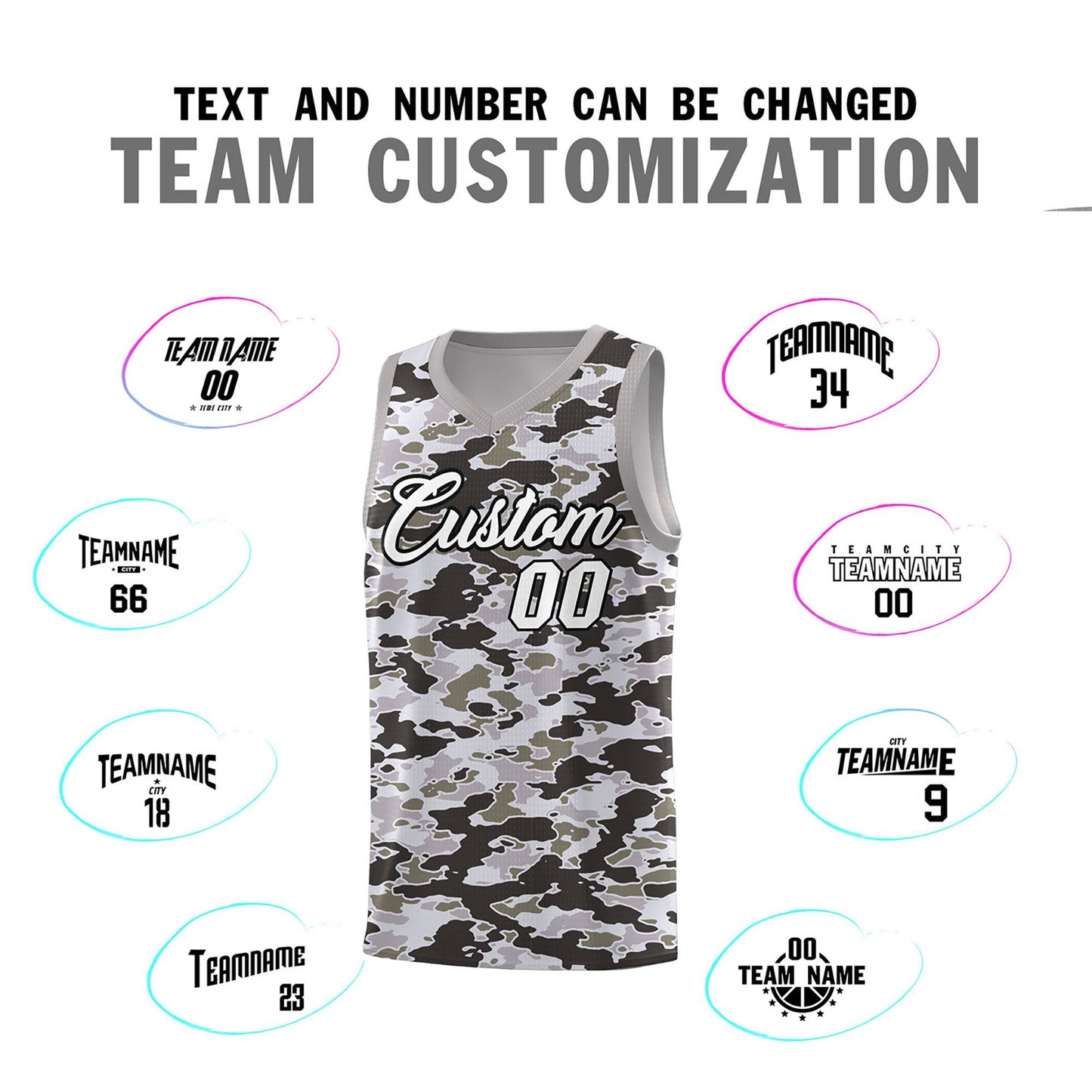 Custom Personalized Camo Sets Sports Uniform Basketball Jersey Limited