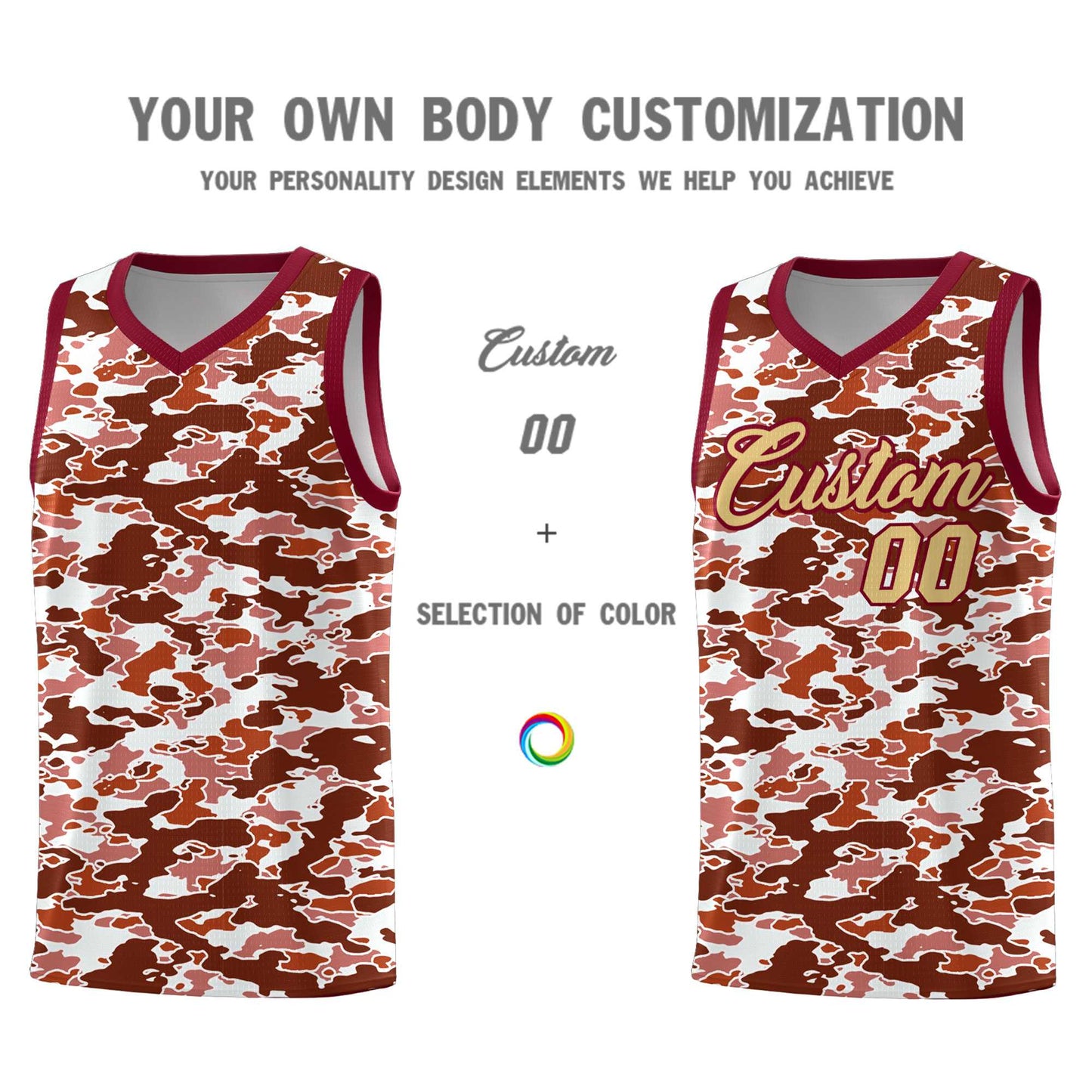 Custom Personalized Camo Sets Sports Uniform Basketball Jersey Limited