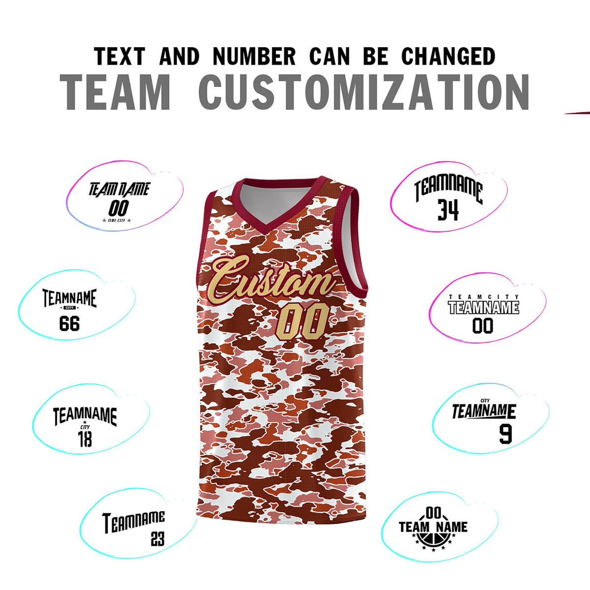 Custom Personalized Camo Sets Sports Uniform Basketball Jersey Limited