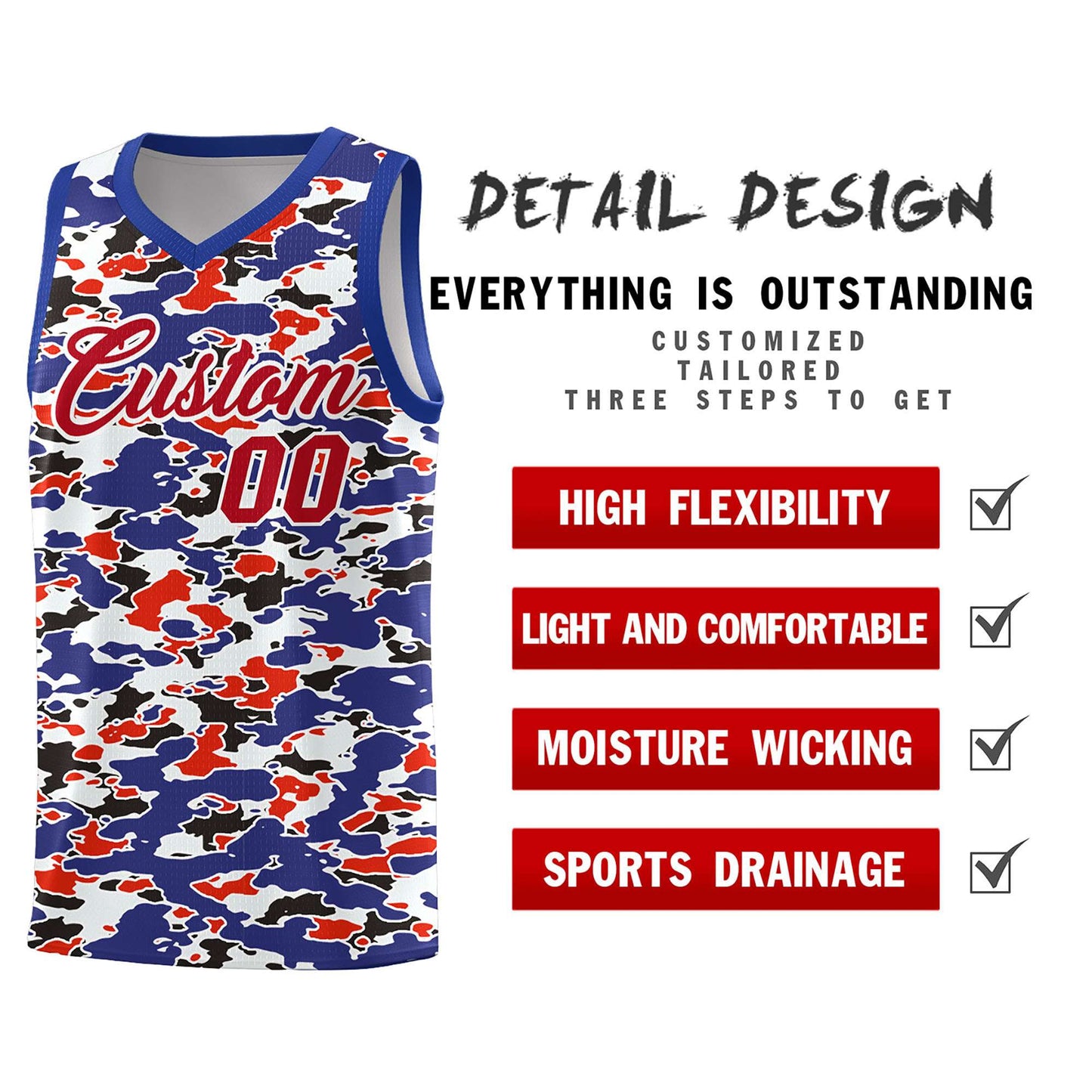 Custom Personalized Camo Sets Sports Uniform Basketball Jersey Limited