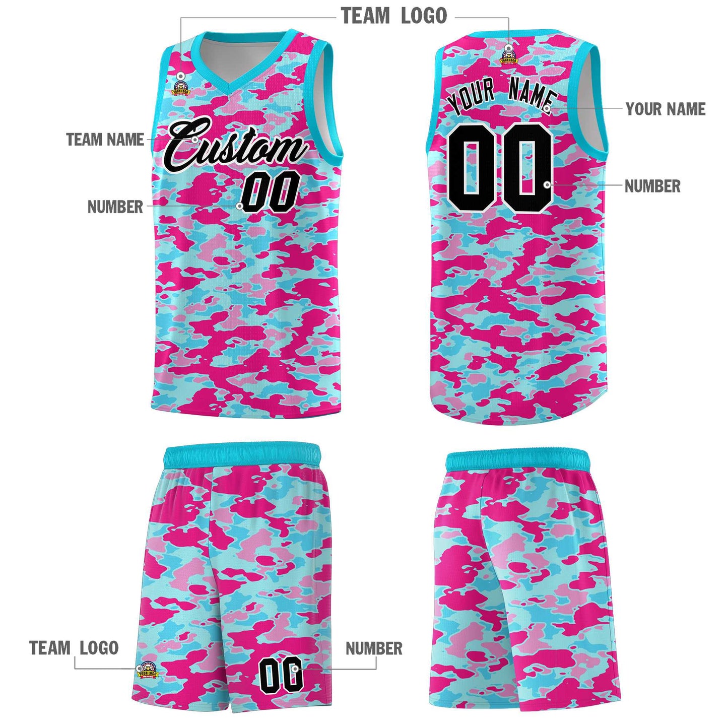 Custom Personalized Camo Sets Sports Uniform Basketball Jersey Limited