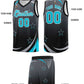 Custom Dark Gray Black Gradient Star Graffiti Pattern Sports Uniform Basketball Jersey Limited