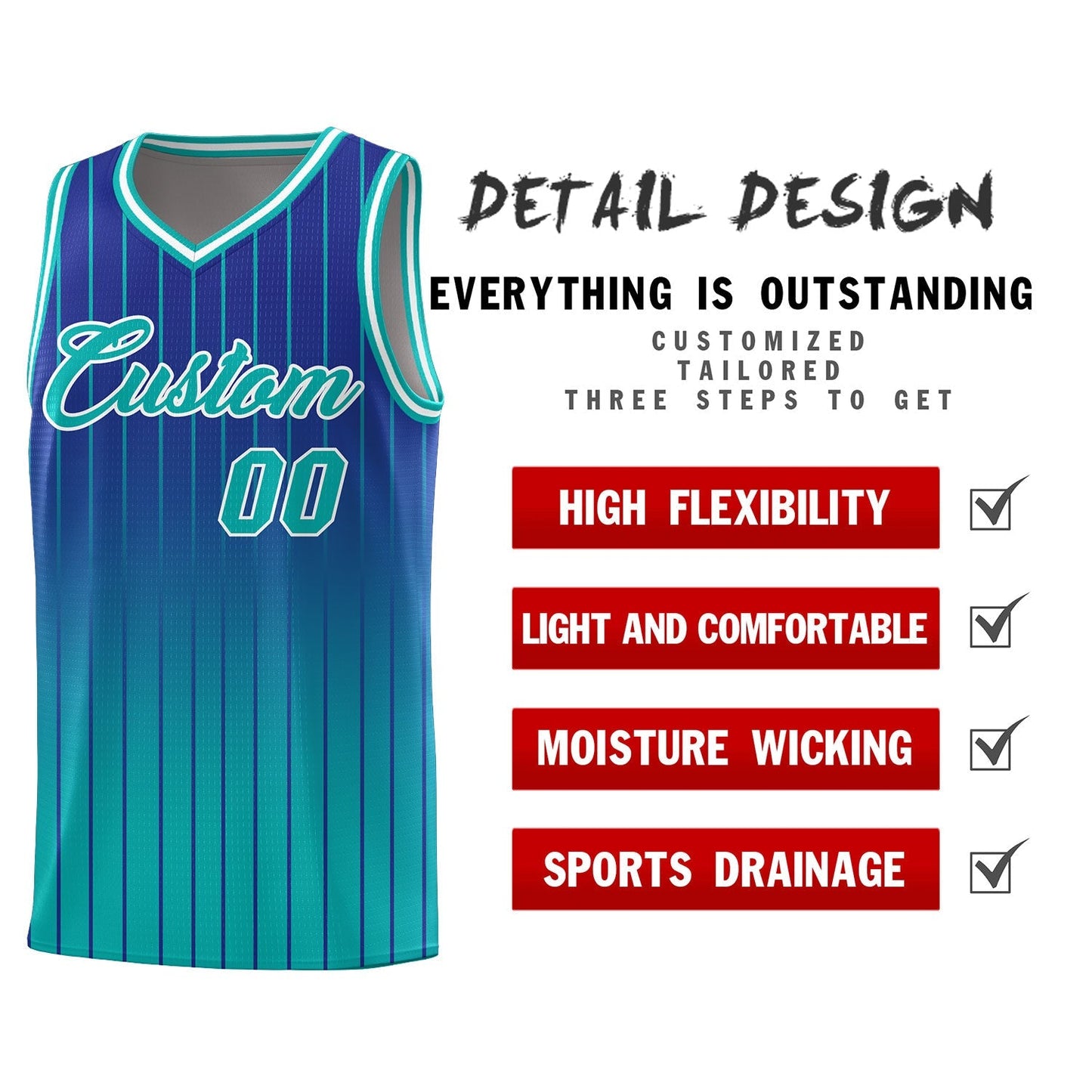 Custom Royal Bright Green Gradient Fashion Sets Sports Stripe Uniform Basketball Jersey Limited