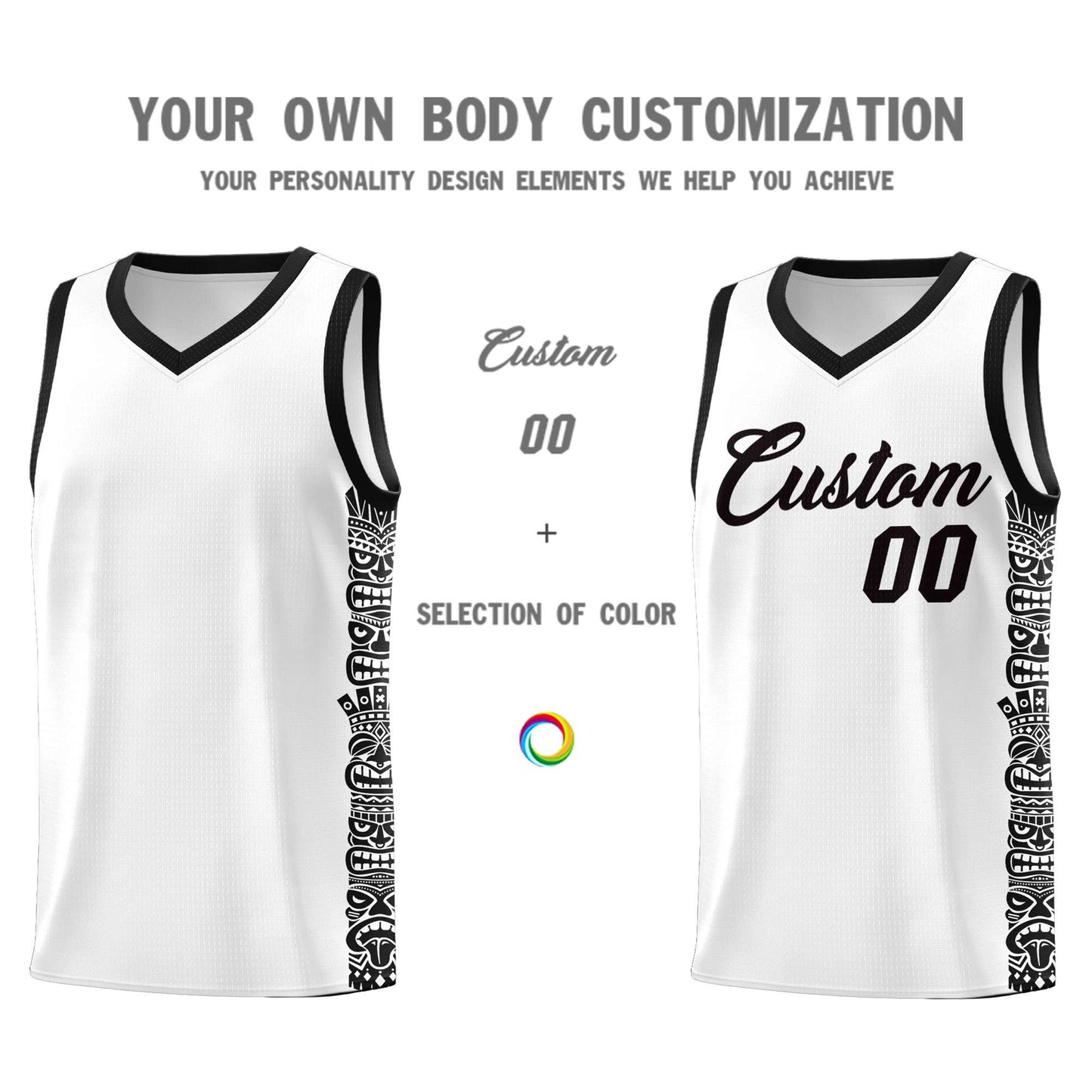 Custom White Black Personalized Indians Pattern Sets Sports Uniform Basketball Jersey Limited