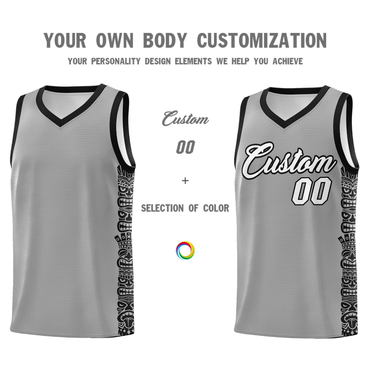 Custom Dark Gray Black Personalized Indians Pattern Sets Sports Uniform Basketball Jersey Limited
