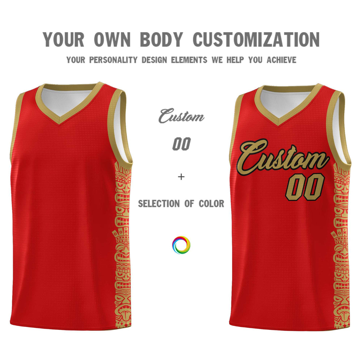 Custom Red Desert Yellow Personalized Indians Pattern Sets Sports Uniform Basketball Jersey Limited