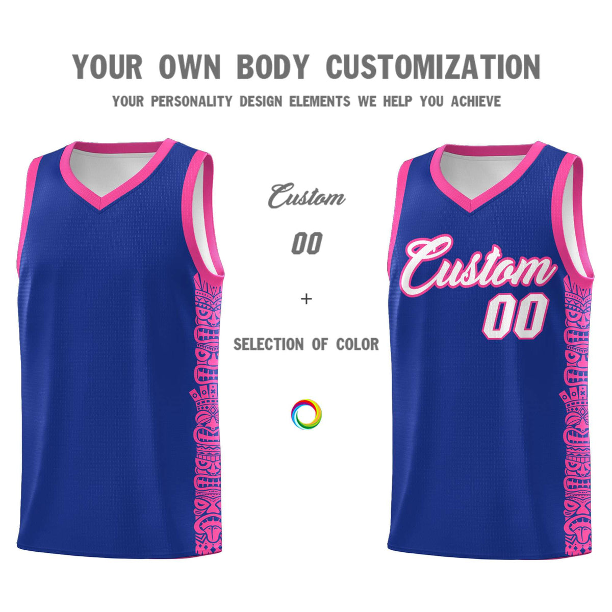 Custom Royal Pink Personalized Indians Pattern Sets Sports Uniform Basketball Jersey Limited