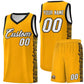 Custom Yellow Black Personalized Indians Pattern Sets Sports Uniform Basketball Jersey