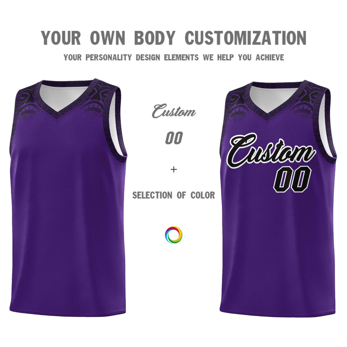 Custom Purple Black Personalized Indians Print Sets Sports Uniform Basketball Jersey Limited