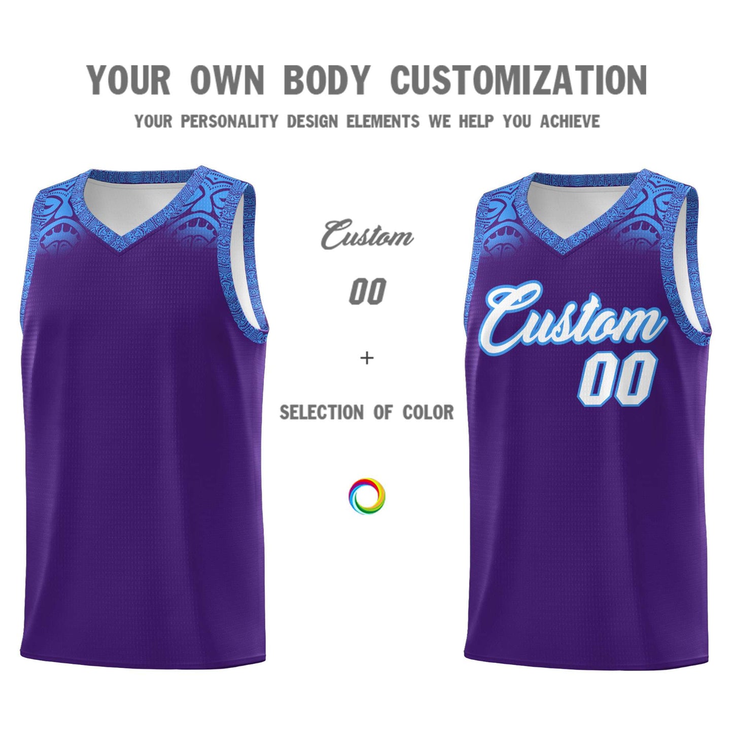 Custom Purple Powder Blue Personalized Indians Print Sets Sports Uniform Basketball Jersey Limited