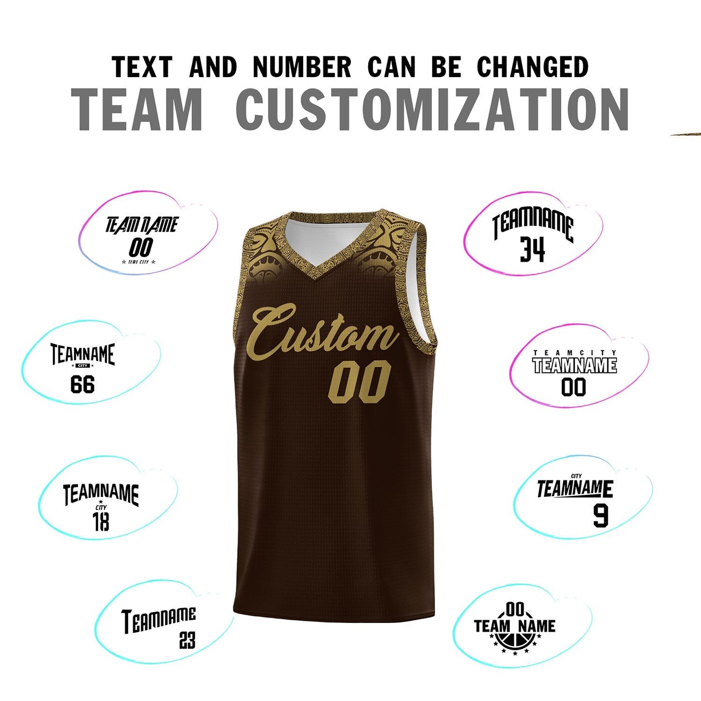 Custom Brown Desert Yellow Personalized Indians Print Sets Sports Uniform Basketball Jersey Limited