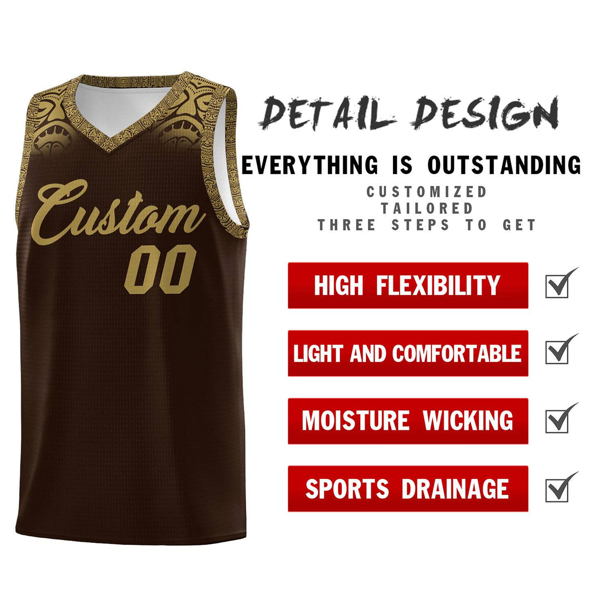 Custom Brown Desert Yellow Personalized Indians Print Sets Sports Uniform Basketball Jersey Limited