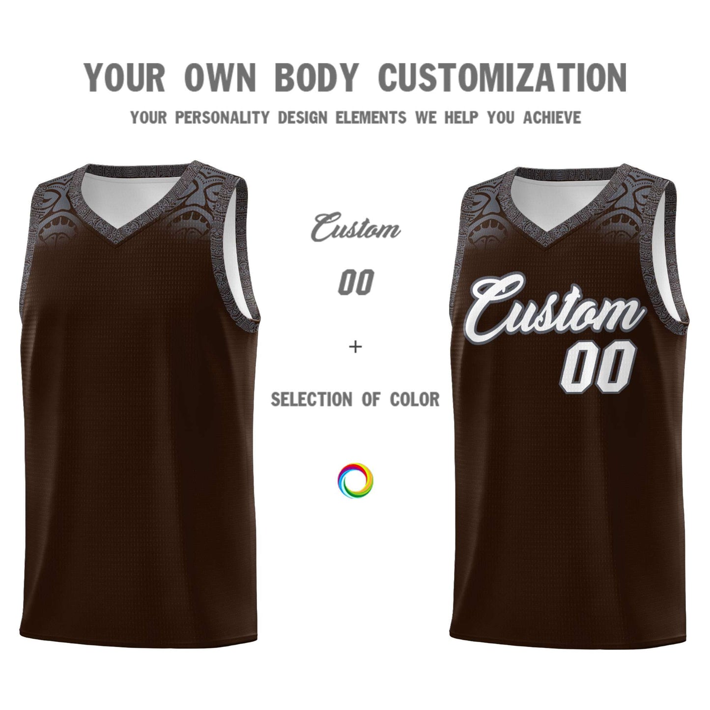 Custom Brown Dark Gray Personalized Indians Print Sets Sports Uniform Basketball Jersey Limited