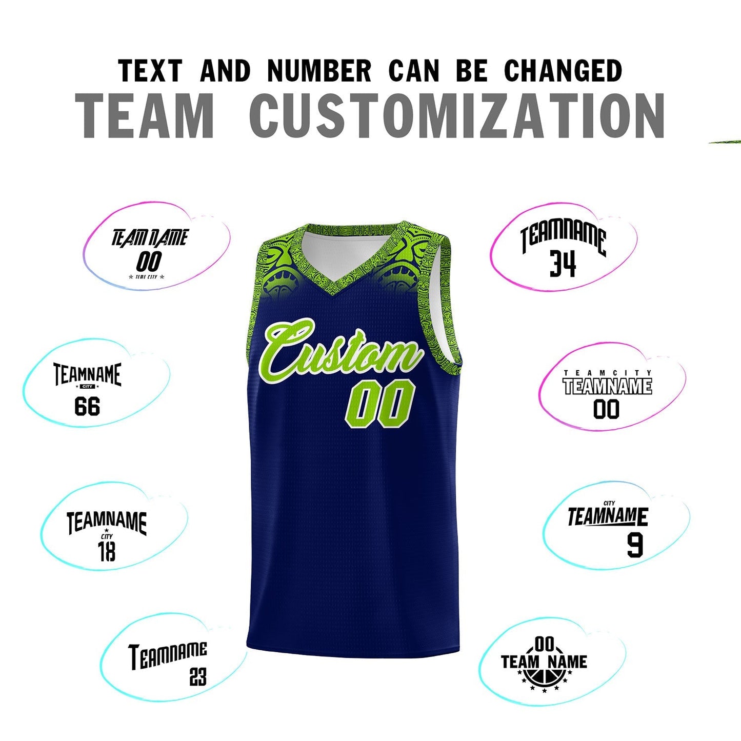 Custom Royal Neon Green Personalized Indians Print Sets Sports Uniform Basketball Jersey Limited