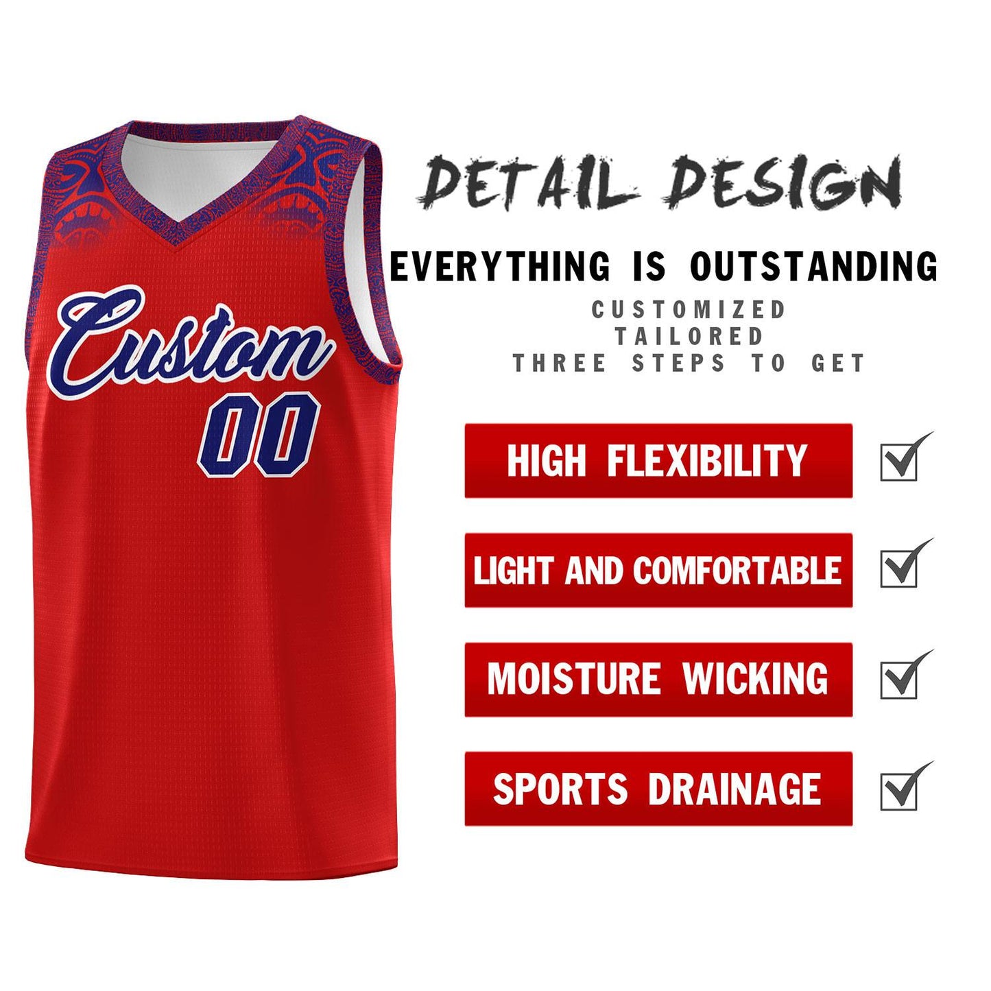 Custom Red Purple Personalized Indians Print Sets Sports Uniform Basketball Jersey Limited