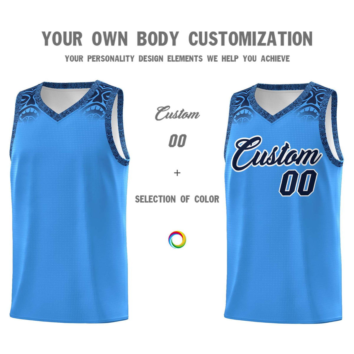 Custom Powder Blue Black Personalized Indians Print Sets Sports Uniform Basketball Jersey Limited