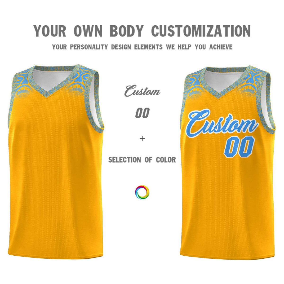 Custom Yellow Powder Blue Personalized Indians Print Sets Sports Uniform Basketball Jersey Limited