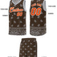 Custom Brown Gray Personalized Cashew Pattern Sports Uniform Basketball Jersey Limited