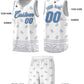 Custom White Gray Personalized Cashew Pattern Sports Uniform Basketball Jersey Limited