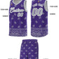 Custom Purple Gray Personalized Cashew Pattern Sports Uniform Basketball Jersey Limited